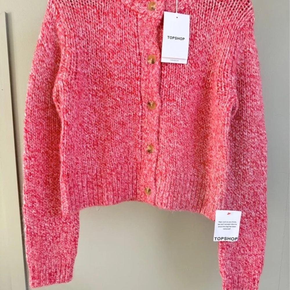Topshop Pink Knit Cardigan